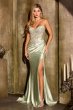 Crystal strapless fitted gown by Ladivine style KV1142 | www.snkdress.com