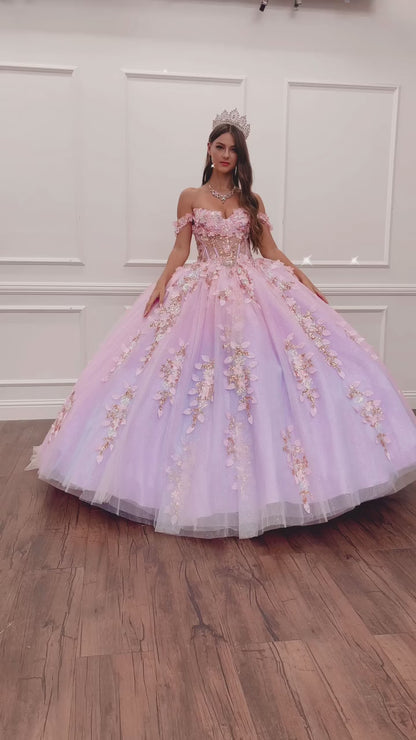 Two Tone Lilac Quinceanera Dress by Bella Princess Couture PQ1066