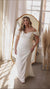 Ladivine KV1057WC off shoulder crepe gown in off white