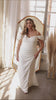 Ladivine KV1057WC off shoulder crepe gown in off white