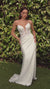 Ladivine CDS465W off white embellished sweetheart mermaid gown with beaded detailing and floor-length hem