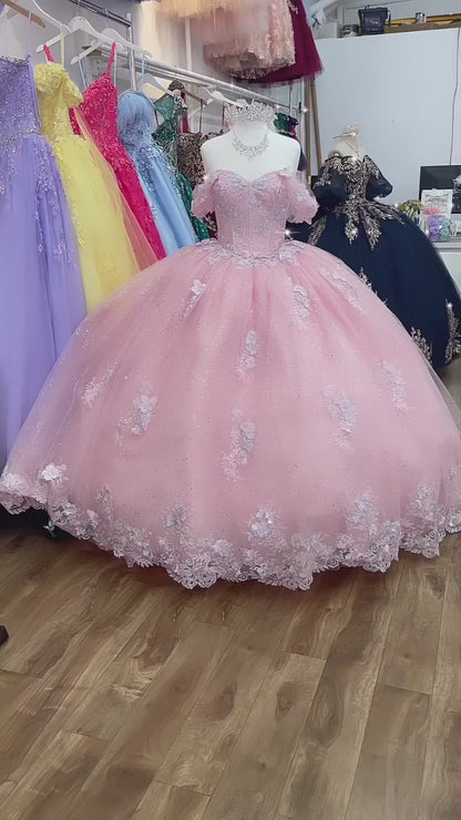 Two Tone See-Through Corset Quinceañera Dress by Bella Princess Couture PQ1022